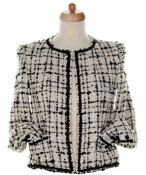 black chanel tweed jacket|chanel jacket cost.